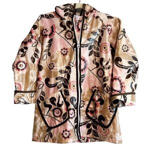 Old Navy Paisley Pink and Black Hooded rain Jacket Size 5T